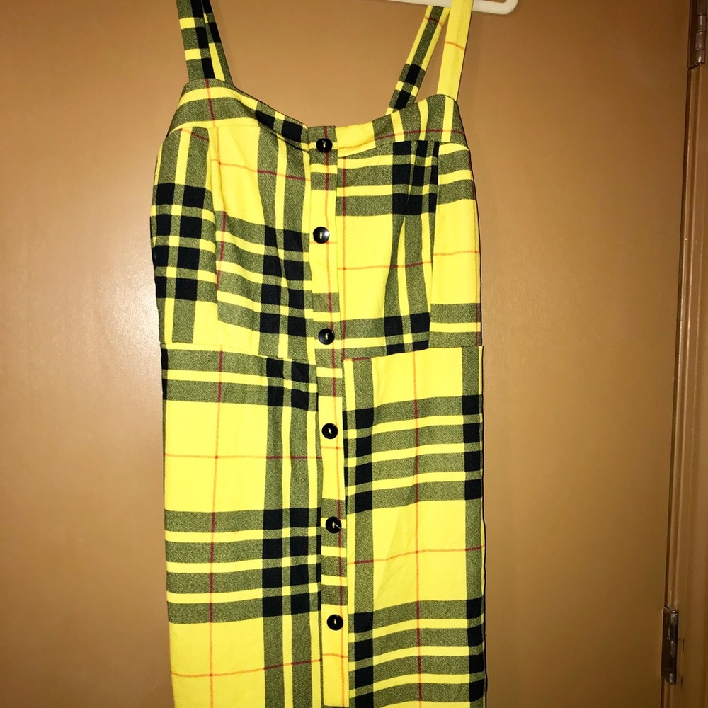 Plaid Strappy Plaid Pencil Dress - Picture 5 of 5